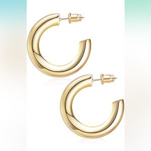 Thick gold hoops
